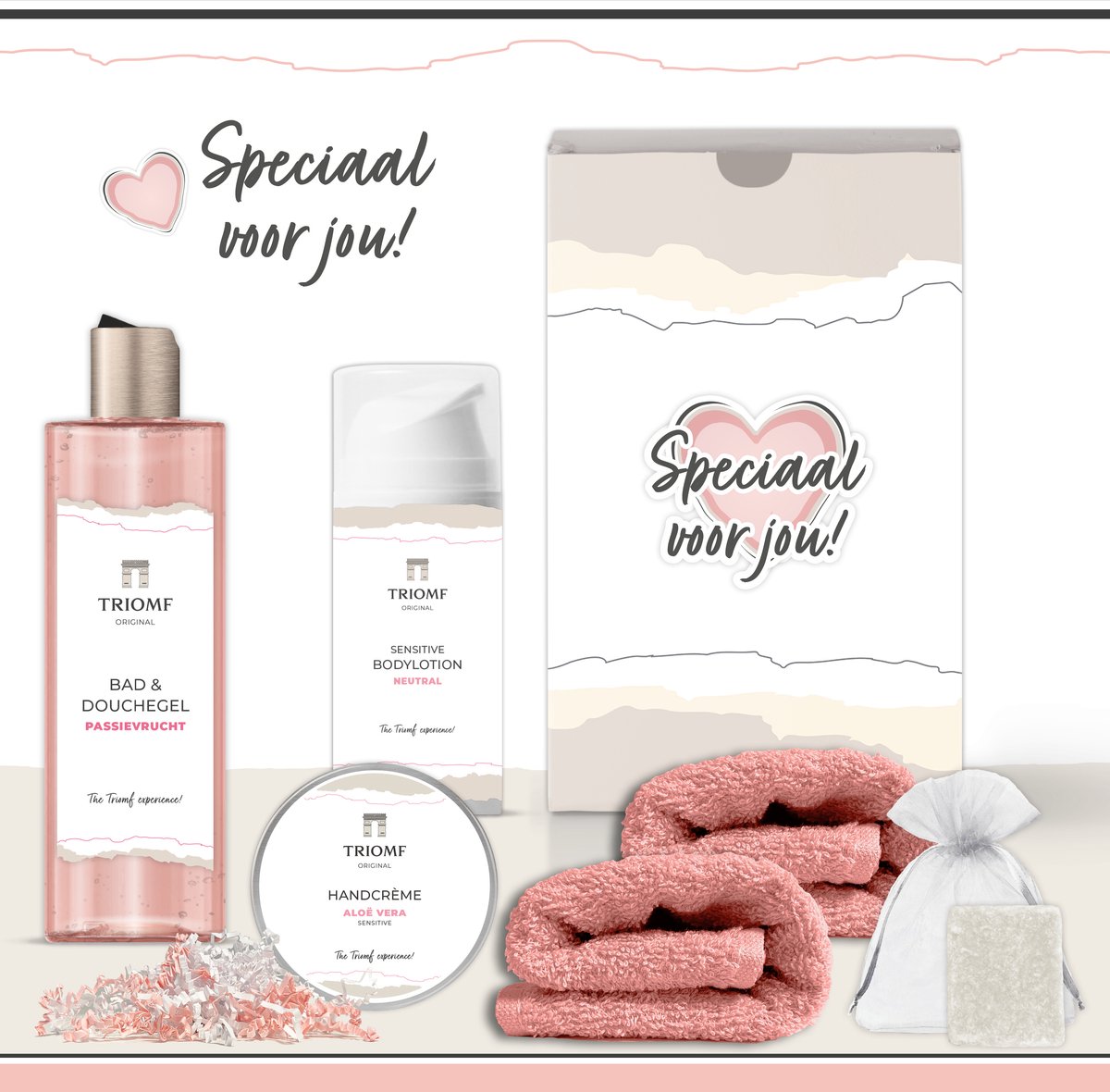 Goedkoopste Geschenkset “Speciaal voor jou!” - 6 producten - 600 gram - Giftset voor haar - Luxe wellness cadeaubox - Cadeau vrouw - Set Valentijn - Geschenk Verjaardag - Moederdag - Cadeaupakket Kerst - Kerstpakket - Bedankt Gift - Vriendin Collega Moeder Roze