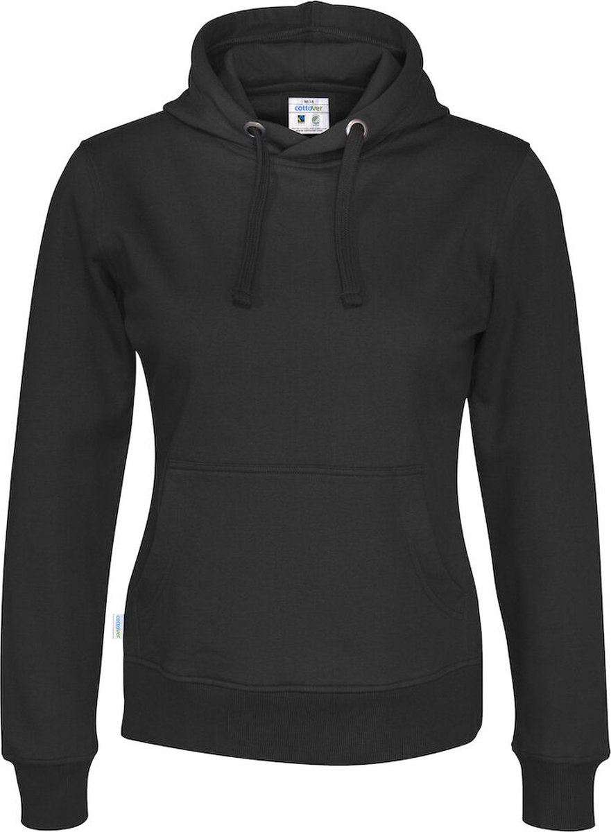 Cottover HOODIE LADY - GOTS GECERTIFICEERD 141001 - Zwart - M