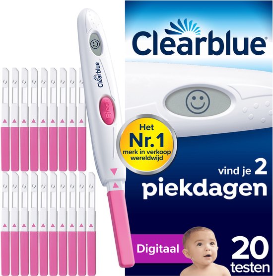 Foto: Clearblue ovulatietestset digitaal word sneller zwanger 1 digitale houder en 20 testen