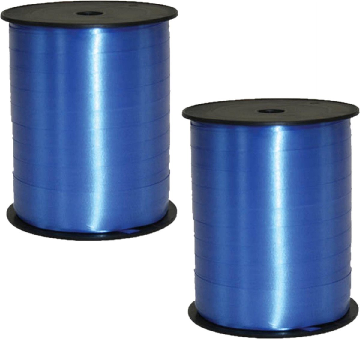 Cadeaulint - 2x - blauw - 5 mm x 500 meter - sierlint - kadolint - linten - Krul linten voor bloemen/ballonnen