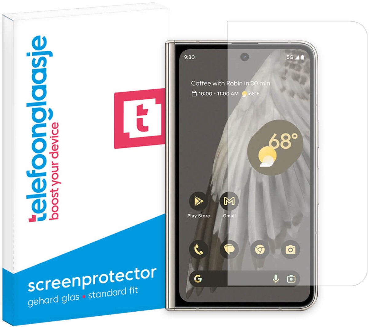 Telefoonglaasje Screenprotector Google Pixel Fold - Case Friendly - Geschikt voor Google Pixel Fold Screenprotectors Gehard Glas - Beschermglas