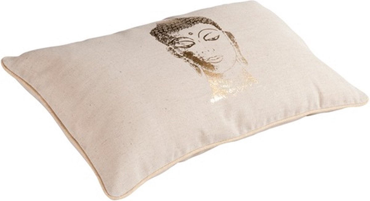 Linen & More Bombay Kussen Nature/gold | 30 X 50 | Sierkussen Voor Woonkamer Of Slaapkamer Goud