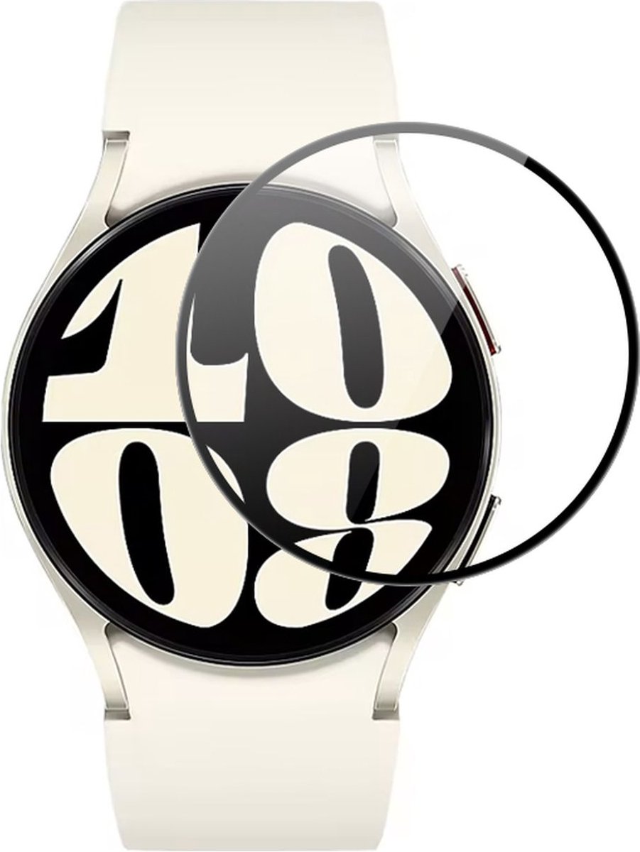 Mobigear Screenprotector geschikt voor Samsung Galaxy Watch 6 - 40 mm Glazen | Mobigear Screenprotector - Case Friendly - Zwart