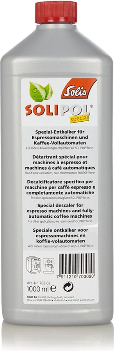 Solis Solipol Special Ontkalker 1 Liter - Vloeibare Ontkalker Koffiemachine - Effectief - Eenvoudig in Gebruik — afbeelding 6