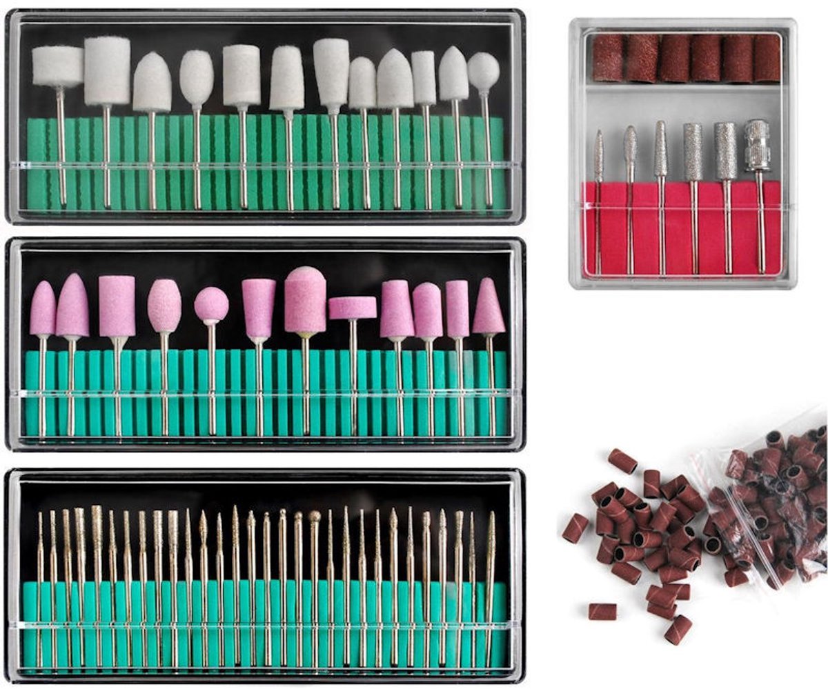 BeautyLushh 166 delige Nagelfrees bitjes en schuurrolletjes SET