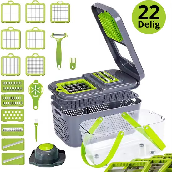 Coupe-légumes 22en1 - mandoline de cuisine - trancheuse-découpe - Coupe-frites - 0,6mm à 35mm - Multifonctionnel