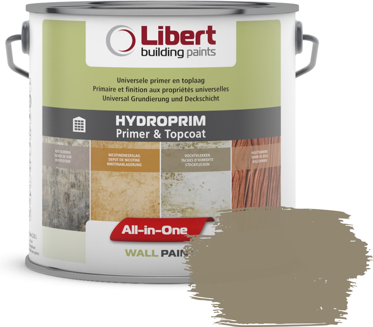 Libert Hydroprim – Isolerende Primer & Afwerkingslaag – 2-in-1 – Binnenmuurverf – Route 66 PE042 – 10L
