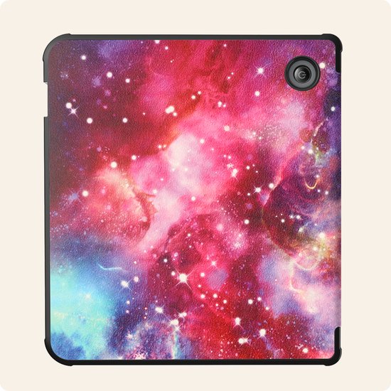 Hoesje Geschikt voor Kobo Libra Colour Hoes Book Case Trifold - Hoes Geschikt voor Kobo Libra Colour Hoesje Book Cover - Galaxy van Hoesje  — afbeelding 5
