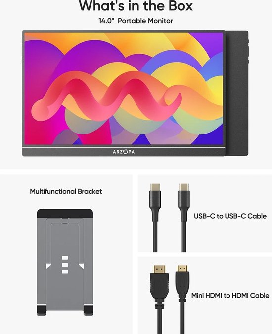 Denver Portable Monitor 15.6 Inch - Full HD - IPS Beeldscherm