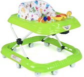 Bogi baby walker - Luxe loopstoel - Verstelbaar in 3 standen - Zitje extra hoog extra veilig - Met 3 speelfuncties - 10 wielen -Groen