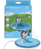 Coolpets koelmat – Maat S – Met sproeiers – Waterspeelgoed voor Honden – Verkoeling – Aansluitbaar op Tuinslang – Interactief – Waterspeelmat met fontein - Rond – 100 cm - Blauw