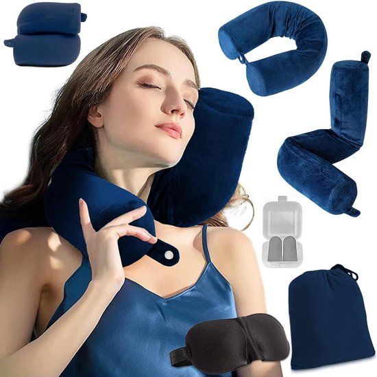 Soutien Nuque Voyage Oreiller De Voyage Cervical En Forme De U – Mousse à Mémoire De Forme, Housse Glacée – Pour Avion, Voiture, Bureau Coussin Voyage