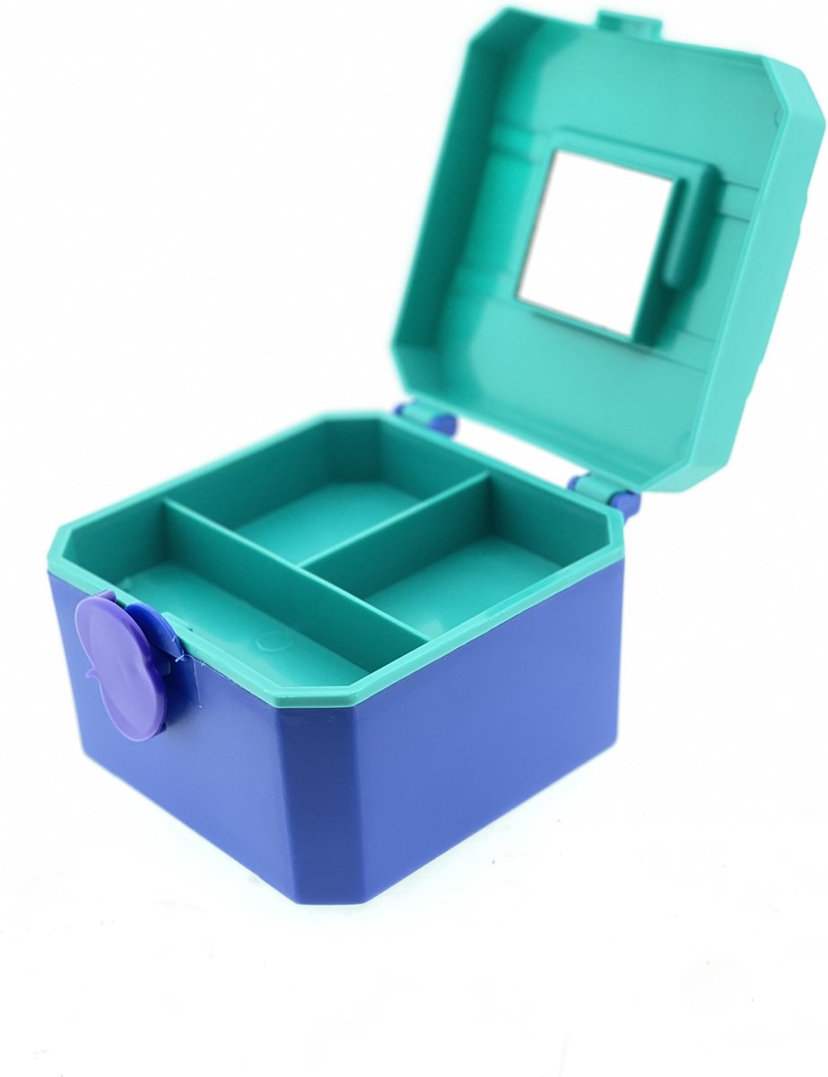 Cosmetica doosje met spiegel Groen / Blauw