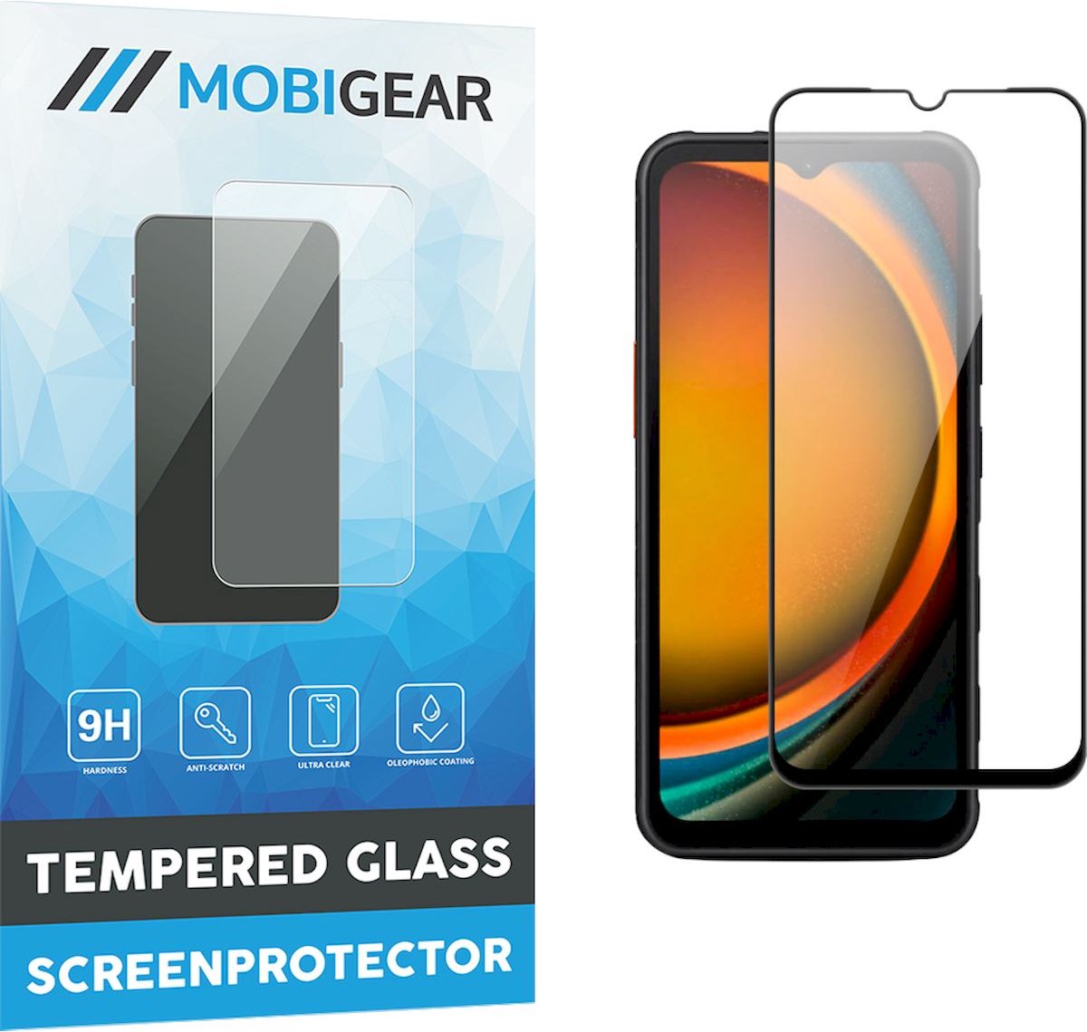 Mobigear Screenprotector geschikt voor Samsung Galaxy Xcover 7 Glazen | Mobigear Premium Screenprotector - Case Friendly - Zwart