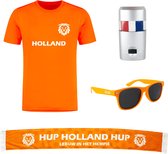 Nederlands Elftal Classic voetbalshirt met sjaal, zonnebril en schminkstift - EK 2024 - Oranje shirt - Oranje sjaal - Voetbalshirts volwassenen - Sportshirt - Maat S