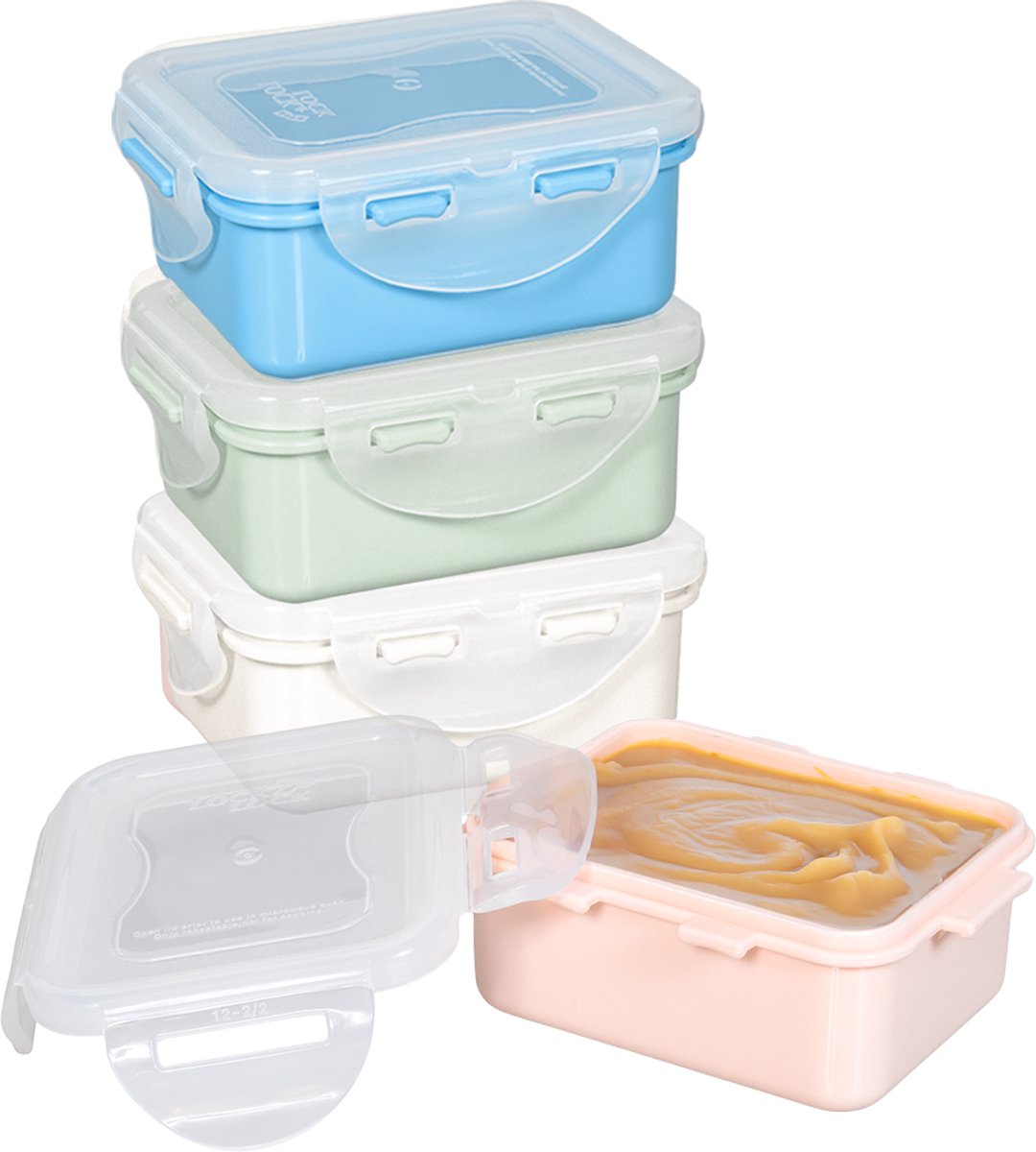Goedkoopste Lock&Lock Bewaarbakjes Babyvoeding - Diepvriesbakjes - Babyhapjes - Melkpoeder - Moedermelk - Invriezen - Snackdoosjes - Lekvrij - Luchtdicht - BPA vrij - 180 ml - Pastel Multicolor - Set van 4 stuks - LocknLock