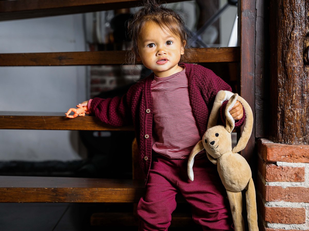 MXM Baby broek- Bordeaux- Katoen- Basic pants- Baby- Newborn- Sweatpants- Maat 92