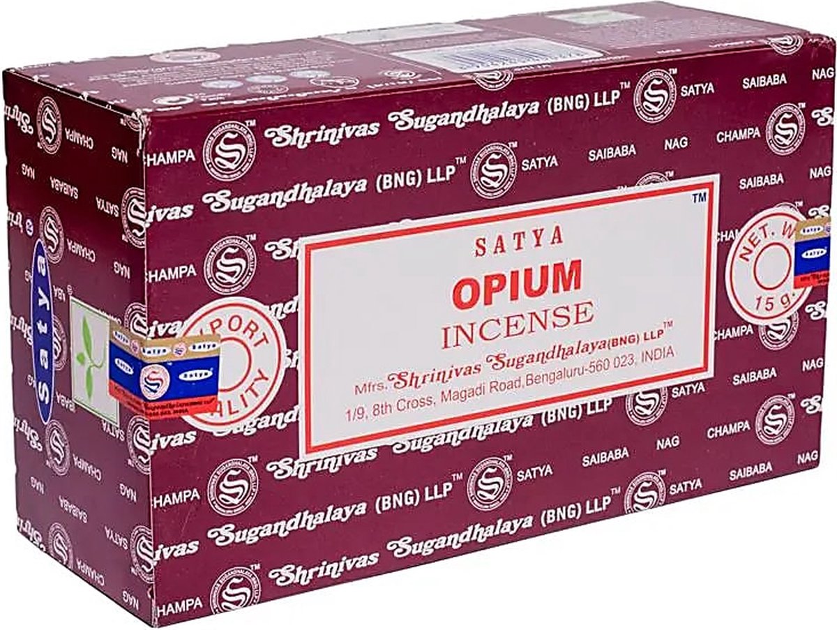 Goedkoopste Satya - opium - wierook - doos 12 stuks van 15 gram