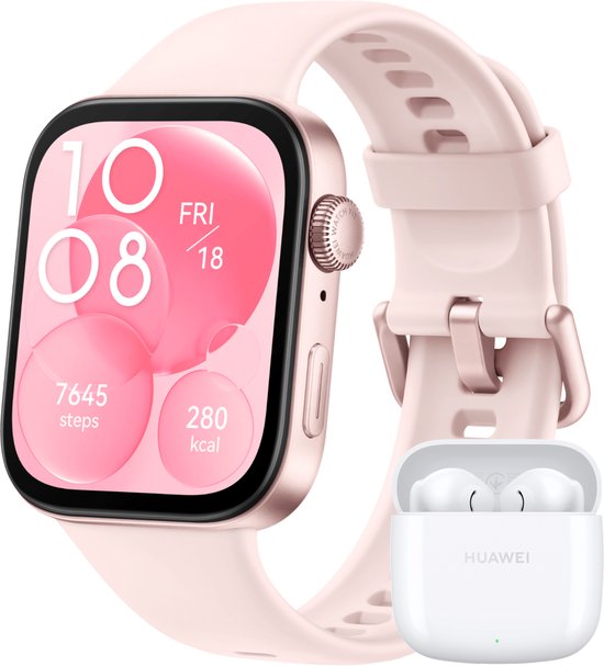 HUAWEI WATCH FIT 3 Smartwatch Roze met gratis cadeau Freebuds SE 2 bol