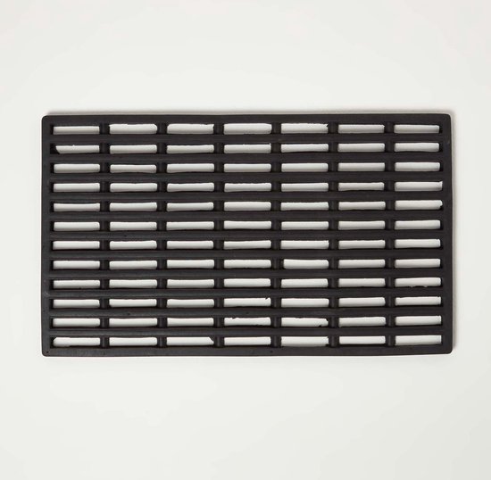 Homescapes rubbermat 61 x 38 cm zwart - buitendeurmat