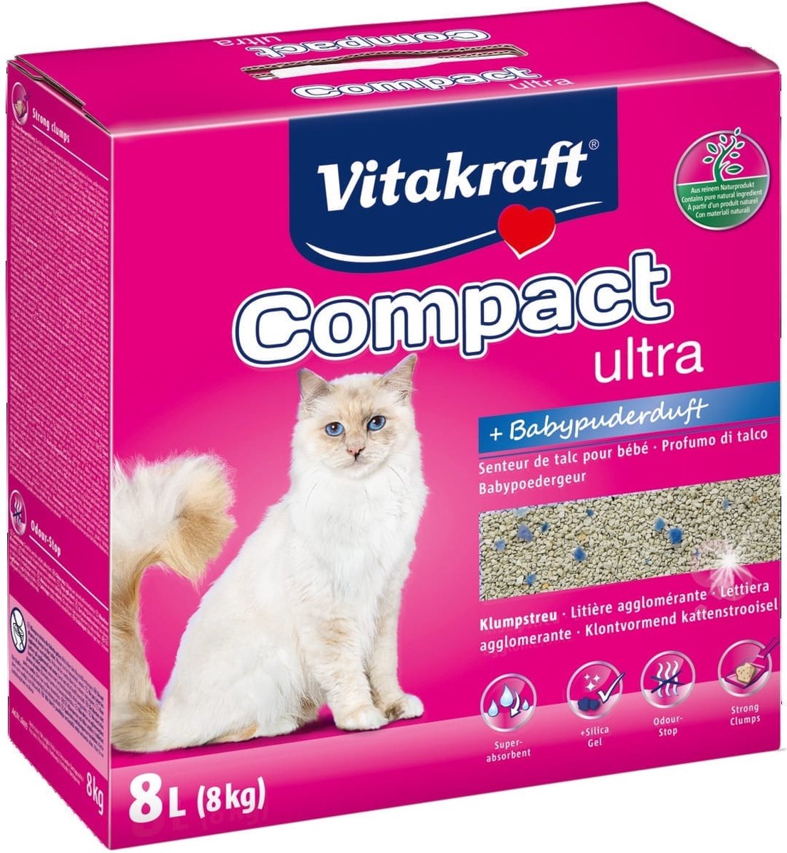 Vitakraft Kattenbakvulling Klontvormend - Babypoeder - 8kg