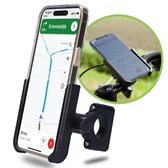 Naido® Telefoonhouder voor Fiets en Motor - Extra Stevig Aluminium - 360 graden rotatie - GSM Houder Fiets - Fietshouder - Fiets Accessoires - Zwart