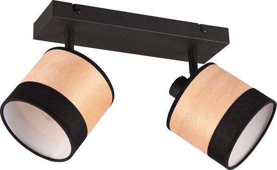 LED Plafondlamp - Plafondverlichting - Torna Lazo - E14 Fitting - 2-lichts - Rond - Mat Zwart- Metaal - Max 10W