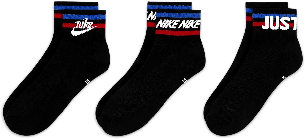 3 paar Nike Everyday Essential Quarter sneakersokken DX5080 Zwart