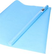 6x Rollen kraft inpakpapier lichtblauw 200 x 70 cm - cadeaupapier / kadopapier / boeken kaften