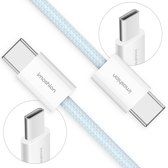 iMoshion Kabel - USB C naar USB C Kabel - 2 meter - 60W - Snellader & Datasynchronisatie - Oplaadkabel - Nylon - Blauw