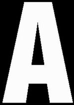 Lettersticker A WIT 10x5cm, plakletter, huisnummersticker, toevoeging huisnummer