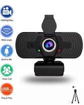 Webcam met Microfoon - Full HD 1080P - Plug and Play - Met Draadloze Bluetooth Headset met Microfoon en Laadstation