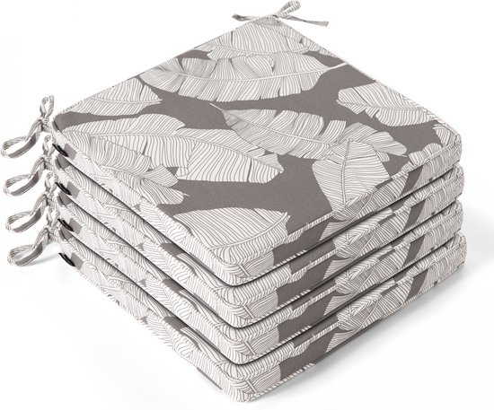 4-delige set ronde stoelkussens 40x40x3 cm - Comfortabel zitkussen voor binnen en buiten - Stoel- en vloerkussen voor eetkamer, woonkamer, studeerruimte (Geometrisch