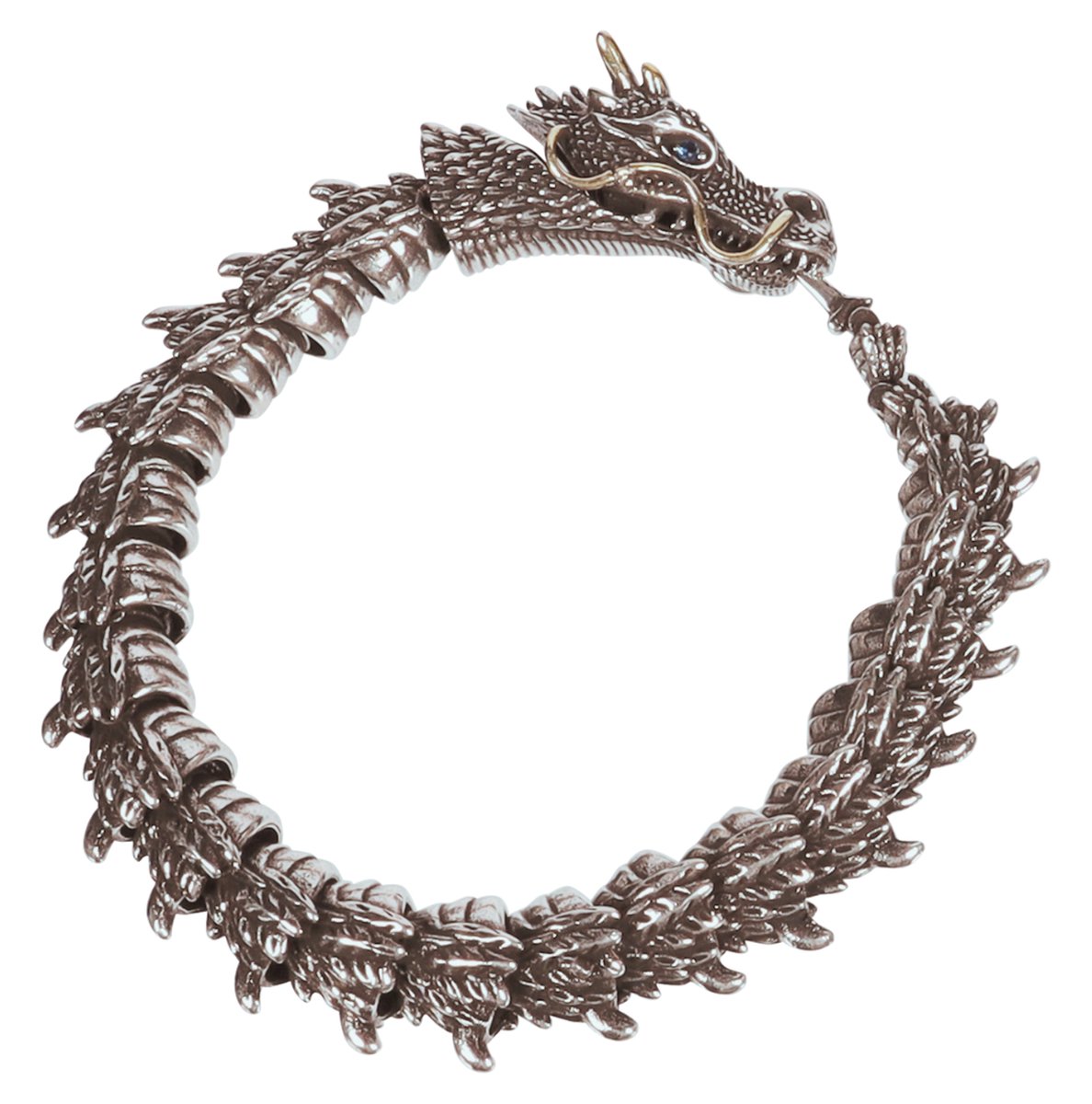 Nalussa's - Armband Fantasie - Viking Draken Armband - Viking Sieraad - Dragon Armband - Armband Mannen - Armband Vrouwen - Stainless steel - Chirurgisch Staal - 20 cm