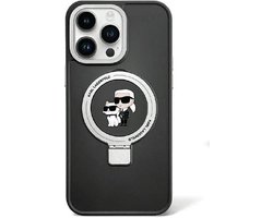 Karl Lagerfeld - Ring Stand MagSafe Etui - Zwart - iPhone 13 Pro - Hoogwaardige Bescherming