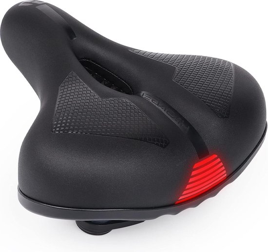 TWBEST Fietszadel, Gelzadel, Gewatteerd Traagschuim Fietszadel, Hol Ergonomisch Fietszadel Breed Tourzadel Waterdicht En Ademend Zadel Voor Heren