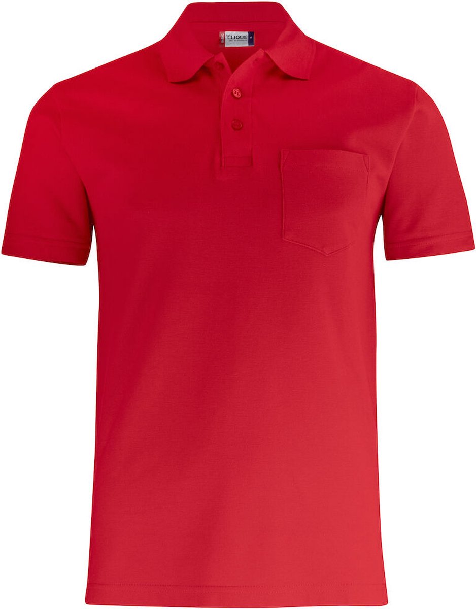 Clique Basic Polo Pocket 028255 - Rood - XL