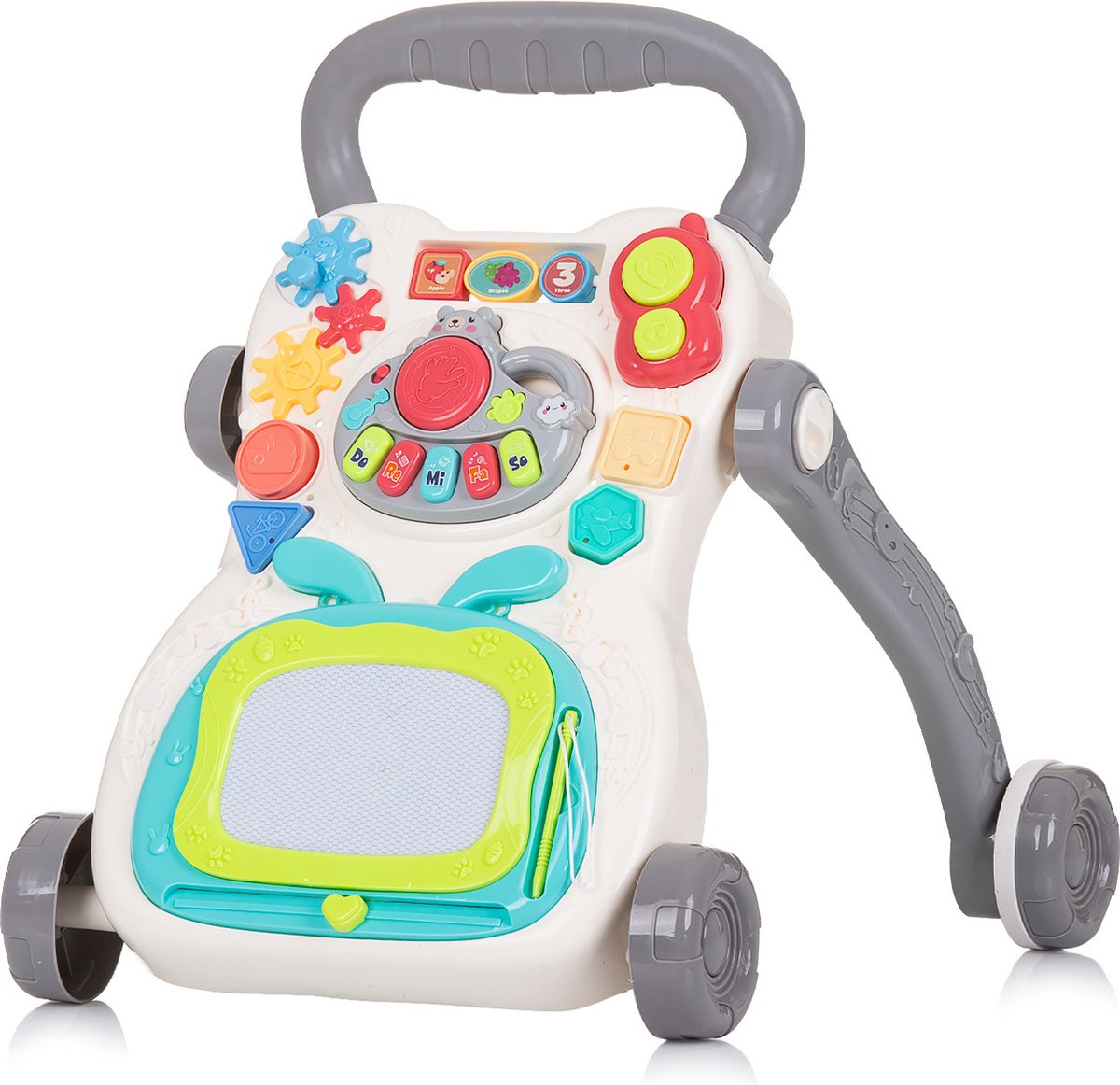 Chipolino Funny Game Loopwagen Met Piano Telefoon & Tekenbord Grijs