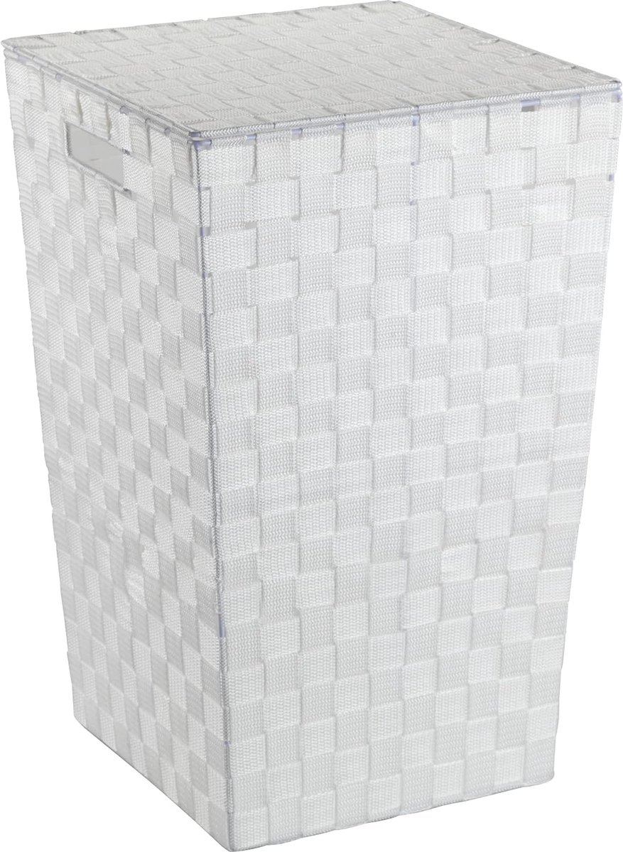 Goedkoopste Wasmand - Witte vierkante wasmand met deksel - Grote capaciteit