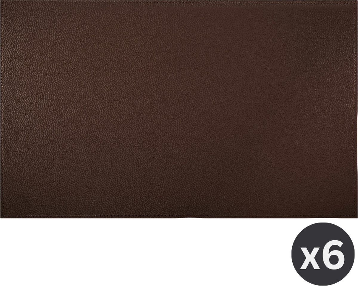 ZICZAC - Placemat TRUDO - SET/6 - Lederlook - 33x45 cm - Rechthoek, donkerbruin