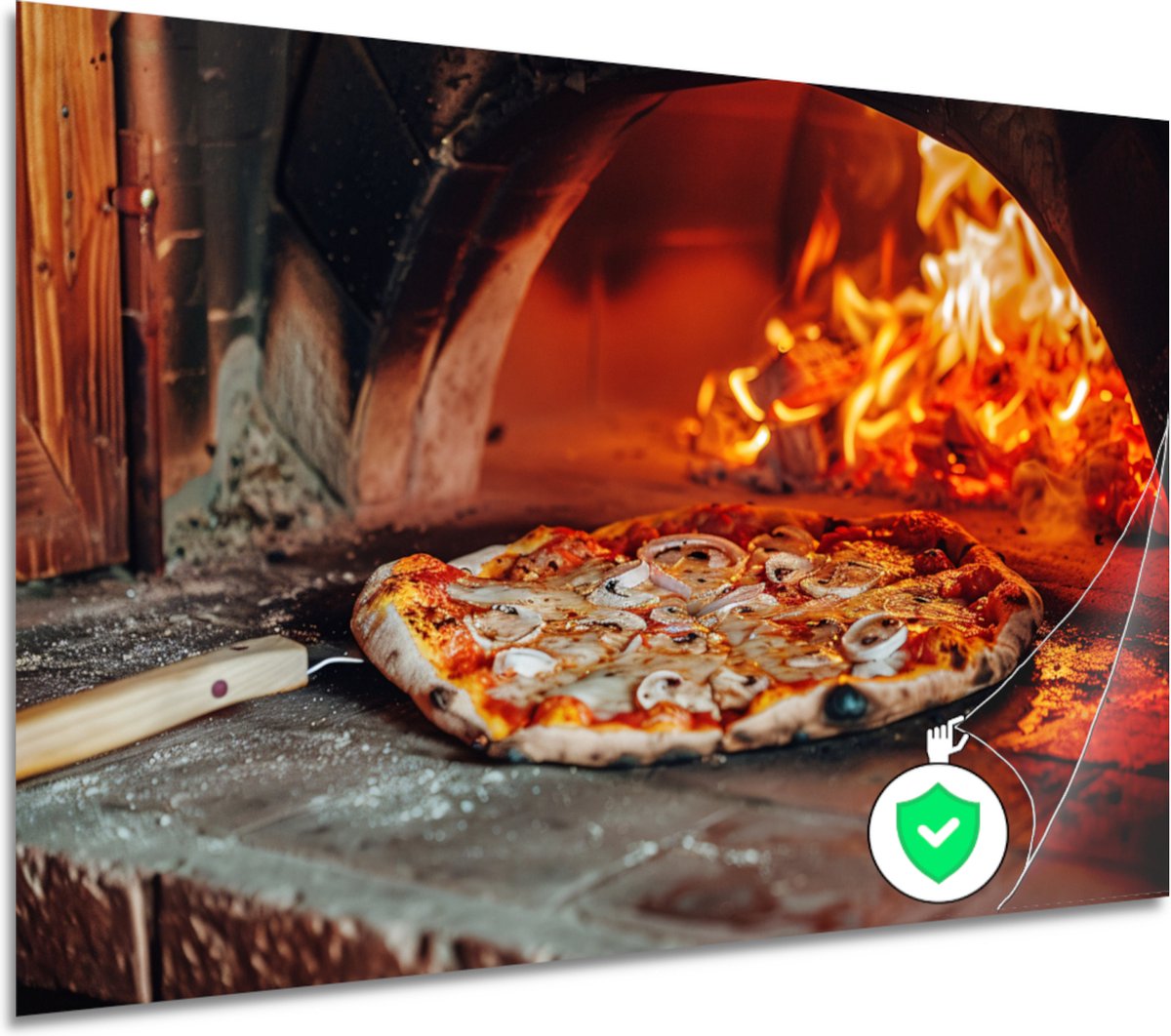 Pizza poster - Eten poster - Poster Oven - Muurdecoratie landelijk - Woonkamer poster - Ku