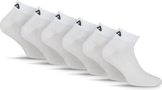 FILA Logo op de hiel Enkelsokken - Maat 39/42 - 6 Pack - Wit