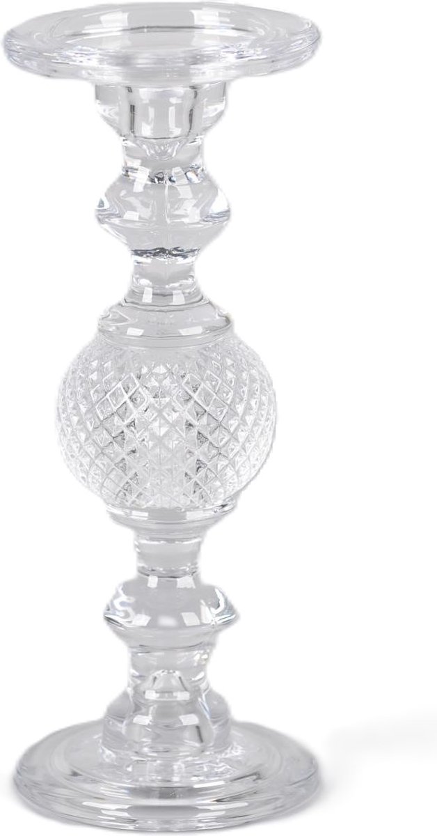 Rasteli Kaarsenhouder - glas - transparant - D11,5 x H29 cm