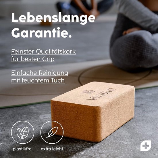 Yogablok set van 2 stuks - Duurzaam kurk - Natuurlijk materiaal - Yoga-accessoire - Vesta+ yoga block wood van Vesta+ — afbeelding 4