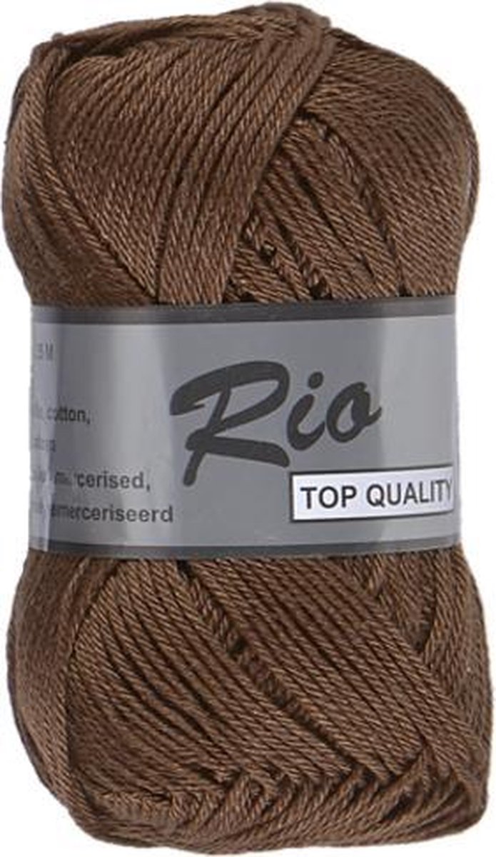 Lammy Yarns Rio katoen garen - donker bruin (112) - naald 3 a 3,5 mm - 5 bollen