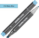 Stylefile Twin Marker - Baby Blauw - Deze hoge kwaliteit stift is ideaal voor designers, architecten, graffiti artiesten, cartoonisten, & ontwerp studenten