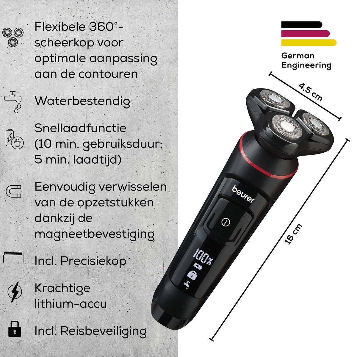 Beurer MN8X Scheerapparaat Waterbestendig met - afbeelding 2