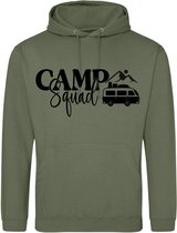 Sweat à capuche de camping - Sweat à capuche Army-Army Green - Camp Squad - Femme et Homme - Taille S