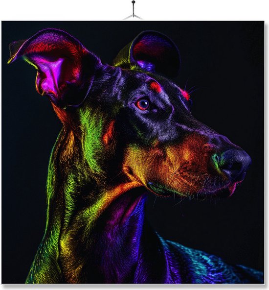 LEVLO Kosmetiktasche Dobermann Design – Baumwoll-Leinen Tasche Für Make-up, Reise Oder Als Geschenk Für Hunde-Fans, Wasserabweisend & Stylisch