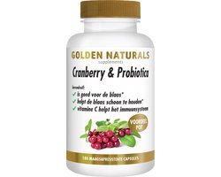 Golden Naturals Cranberry & Microbiotica (180 veganistische maagsapresistente capsules)